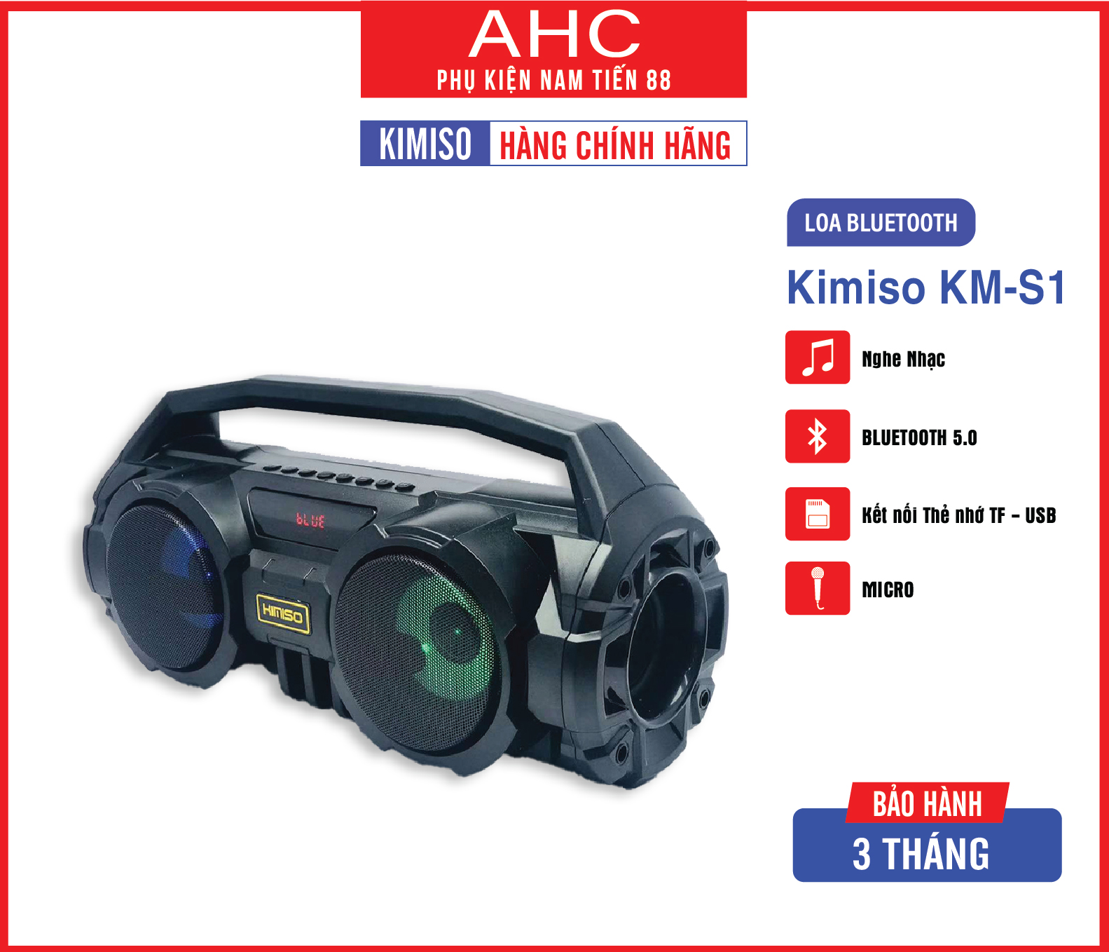 Loa Bluetooth KIMISO S1 kèm Micro