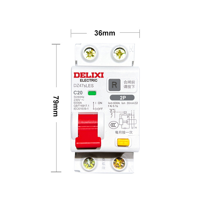 Aptomat chống giật delixi c63 c40 c32 c20 c16 2 pha , át tổng gia đình, cb chống giật, át chống giật