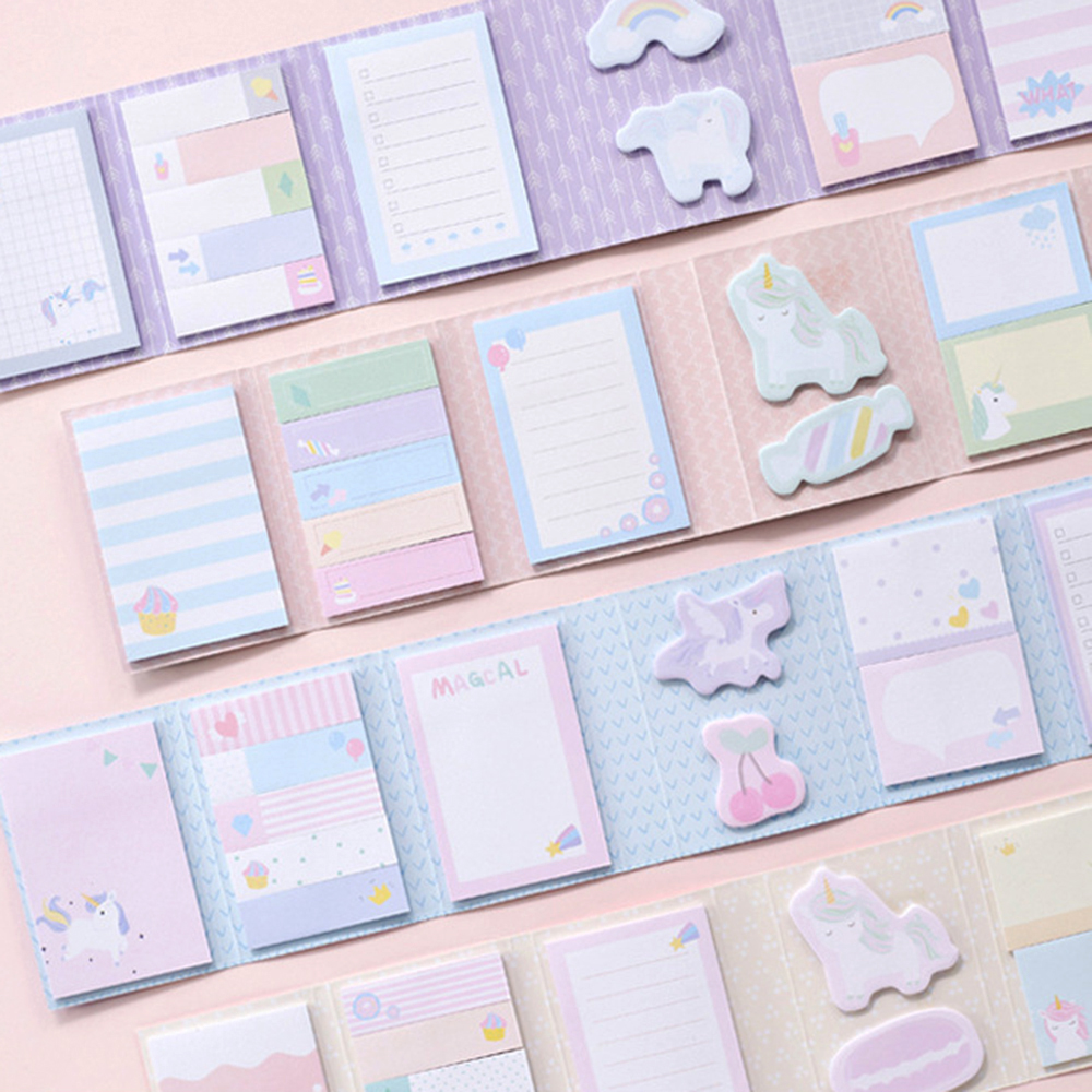 [HCM]Sổ Giấy Sticky Note Unicorns Kỳ Lân (6 Xấp) - Mẫu 3