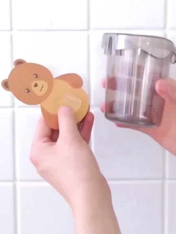 Cốc Đa Năng Dán Tường Nhà Tắm Hình Con Gấu Dễ Thương có lỗ thoát nước nhựa việt nhật