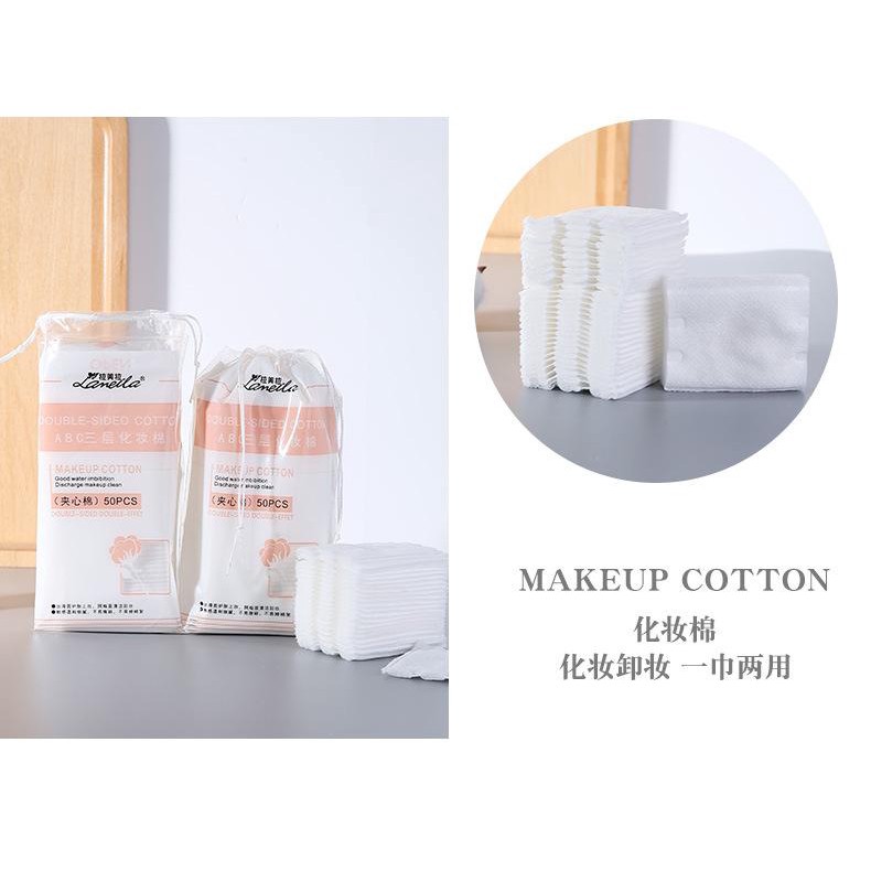 Một Gói 50 Miếng Bông Tẩy Trang Lameila - BUM STORE