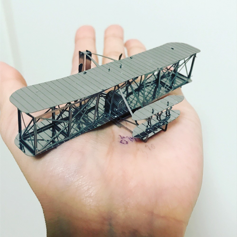 Mô Hình 3D Kim Loại Lắp Ráp Máy Bay Wright Flyer 1903 [Chưa Lắp]