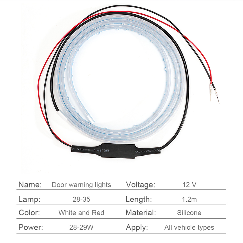 12V Car Door Warning Lights Shinning Mode Strips Universal