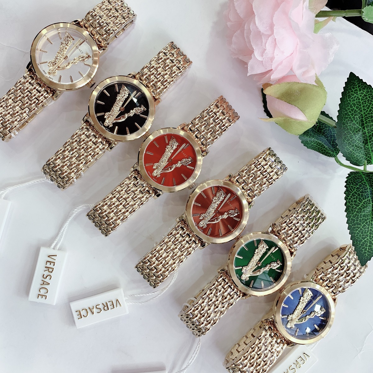 [HCM]Đồng Hồ Versace Virtus Gold Nữ Dây Demi Mặt Đen 36mm