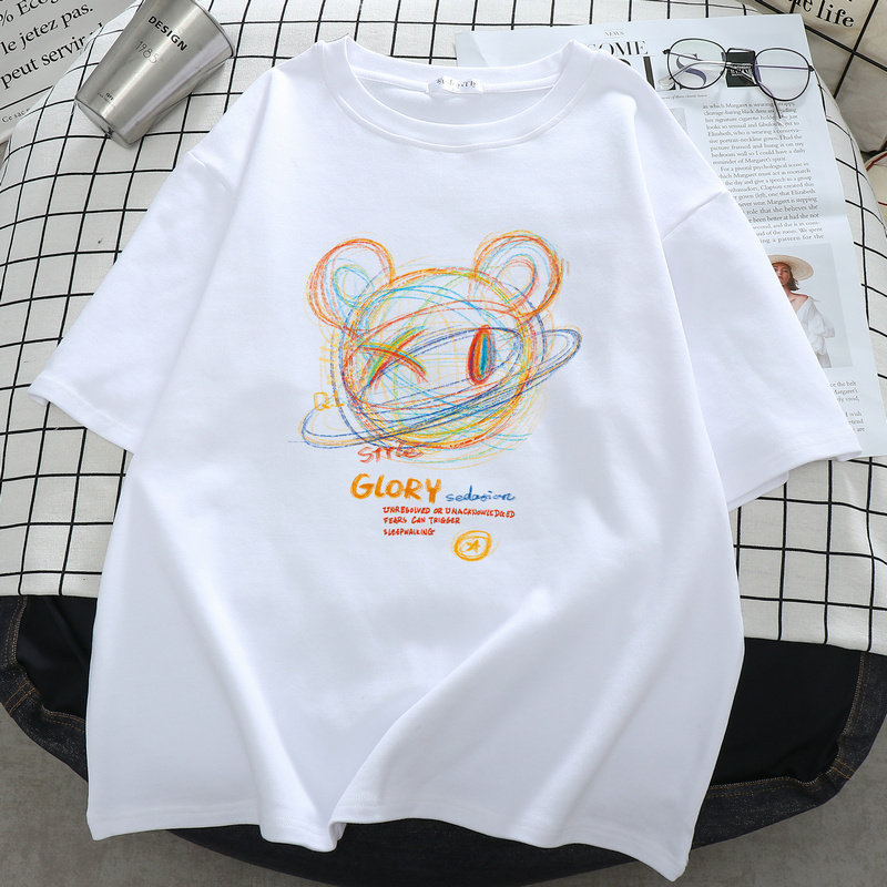 胖mm纯棉短袖T恤女2021夏季新款宽松oversize大码女装白色上衣ins