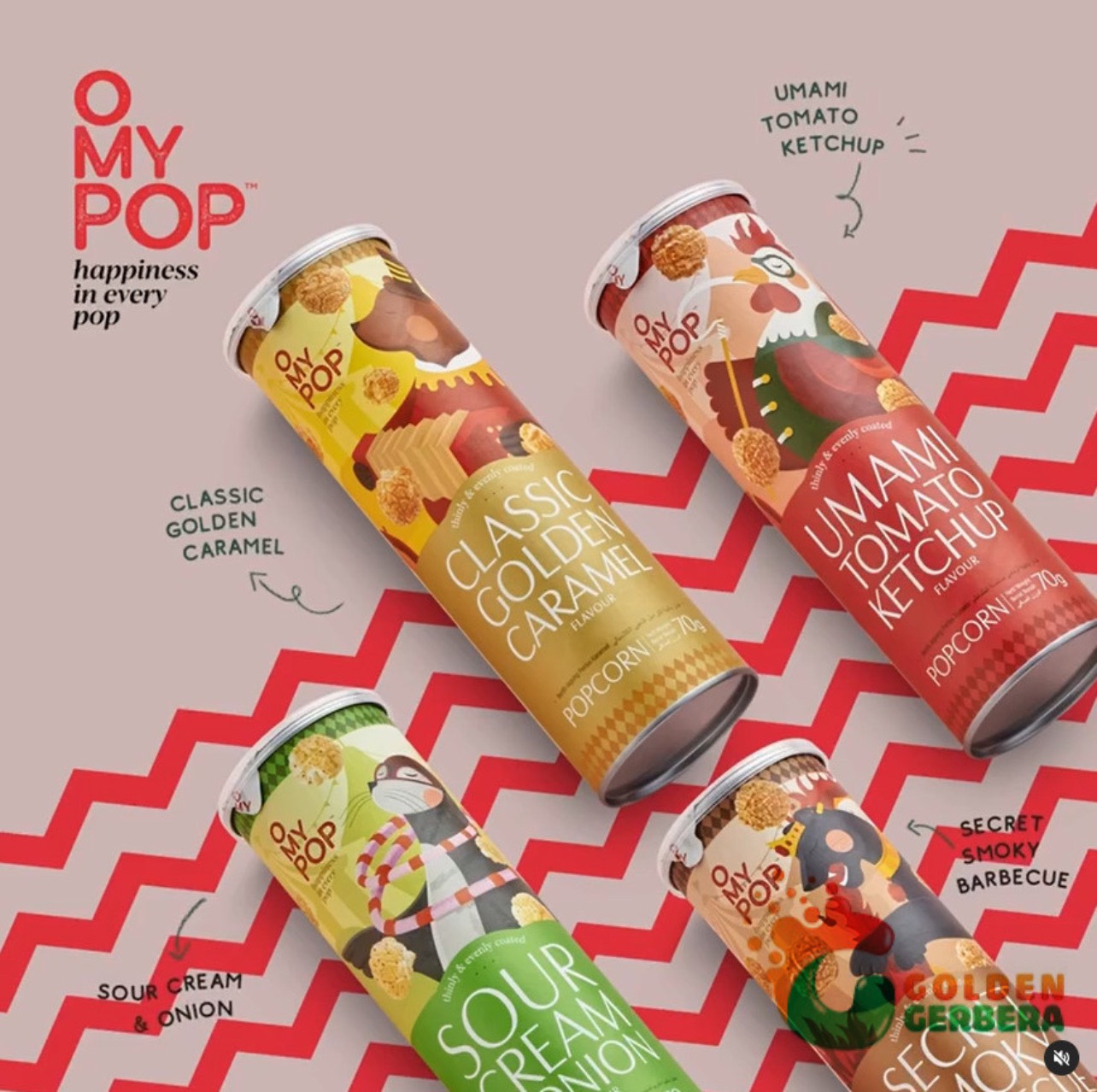 Bắp Rang OMyPop Malaysia Nhiều Vị 70G