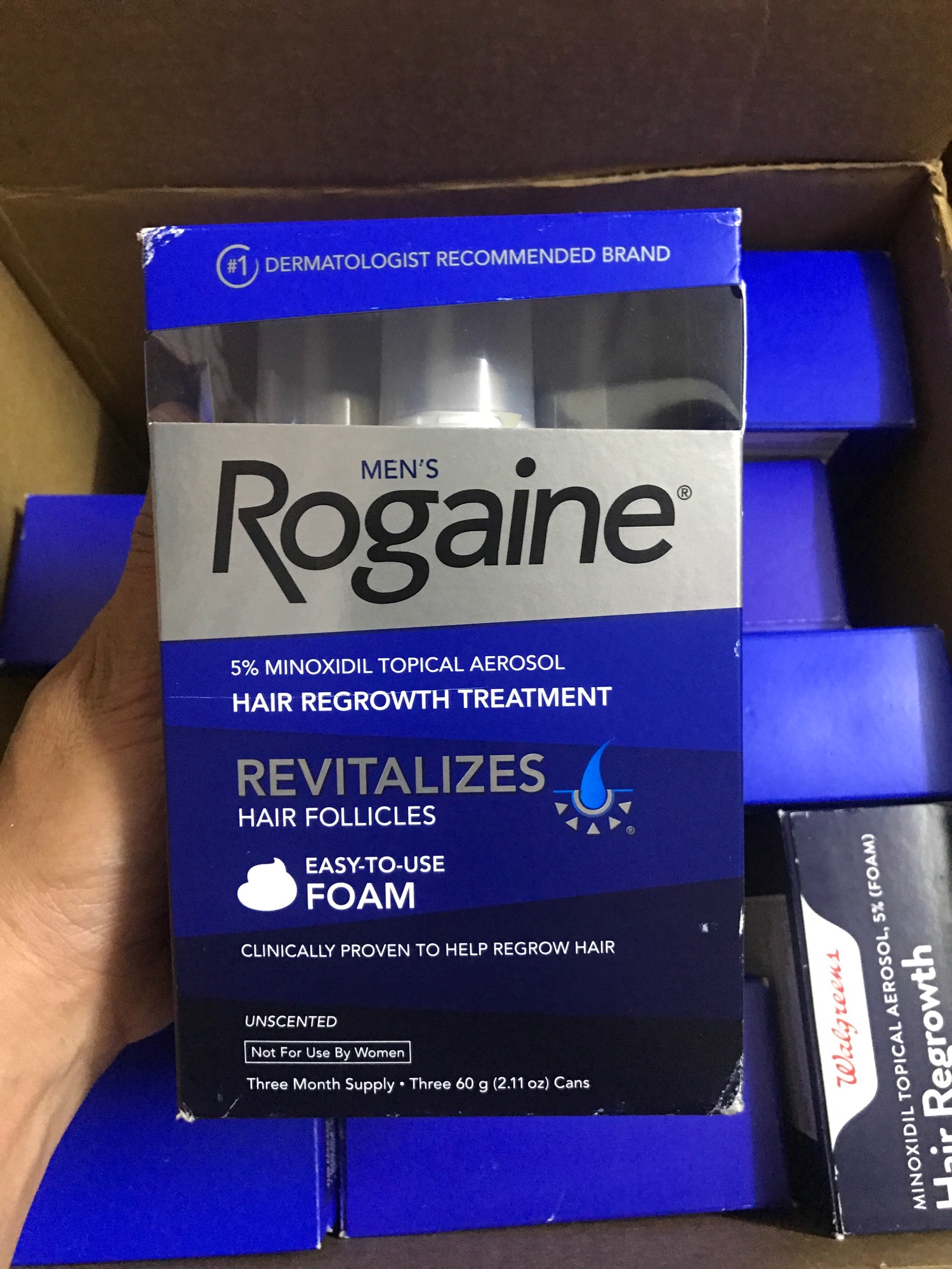 Kem mọc tóc Rogaine Minoxidil 5% cho Nam (Bộ 3 chai 60ml x3)