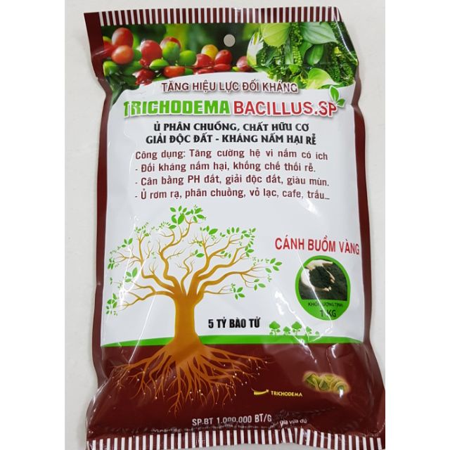 Nấm đối kháng trichoderma bacillus ủ phân chuồng,chất hữu cơ , giải độc đất