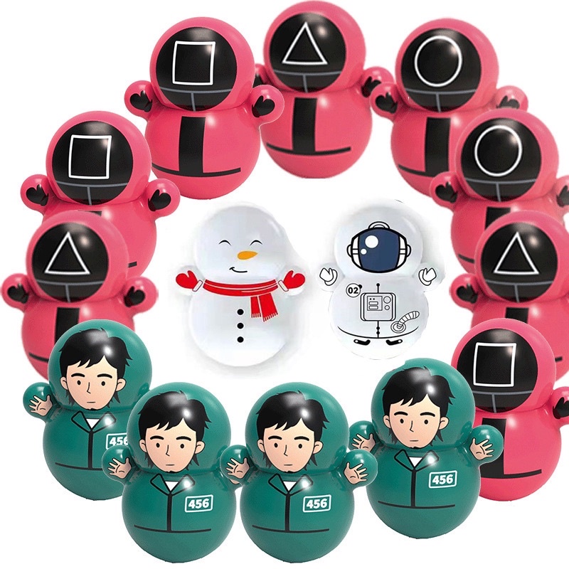 Combo 5 con Lật đật squid game mini, đồ chơi lật đật mini doraemon cho bé cute dễ thương giá rẻ