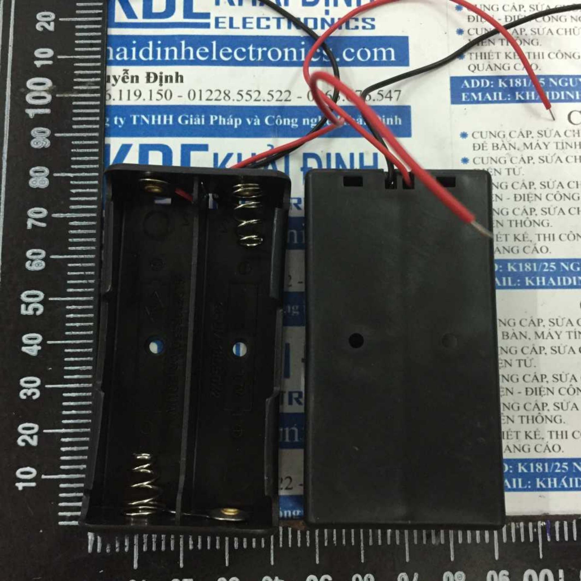 5 cái đế pin hộp đựng pin 3.7v 18650 màu đen 2 viên kde3286