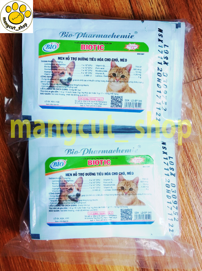 Men Tiêu Hóa Cho Chó Mèo BIOTIC gói 5g