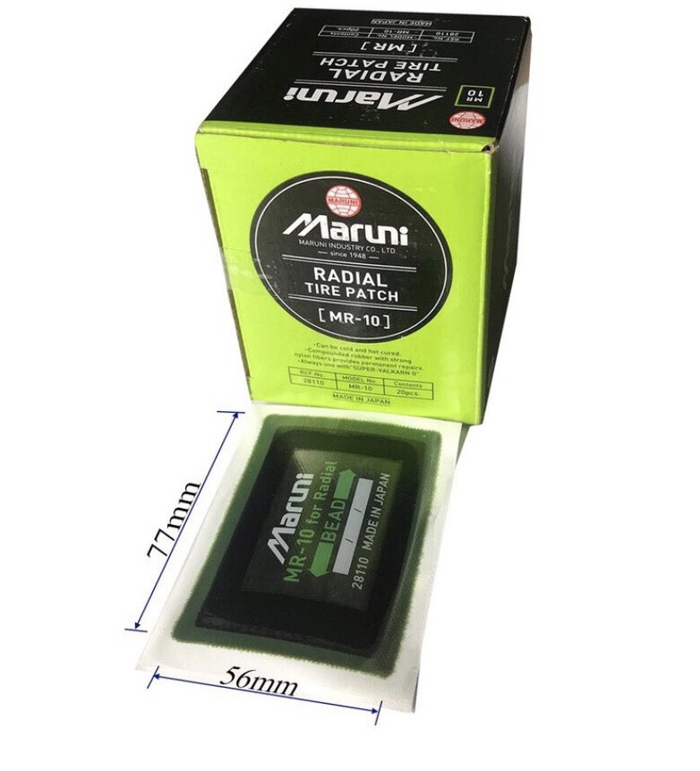 Miếng vá lốp ô tô Maruni dùng cho lốp bố tròn (bố thẳng) Mr-10, 56x77 mm