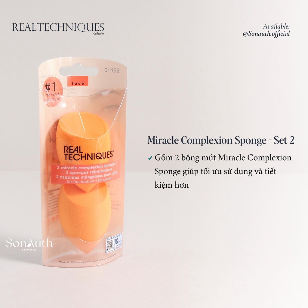 Bông tán nền Real Techniques Miracle Complexion Sponge