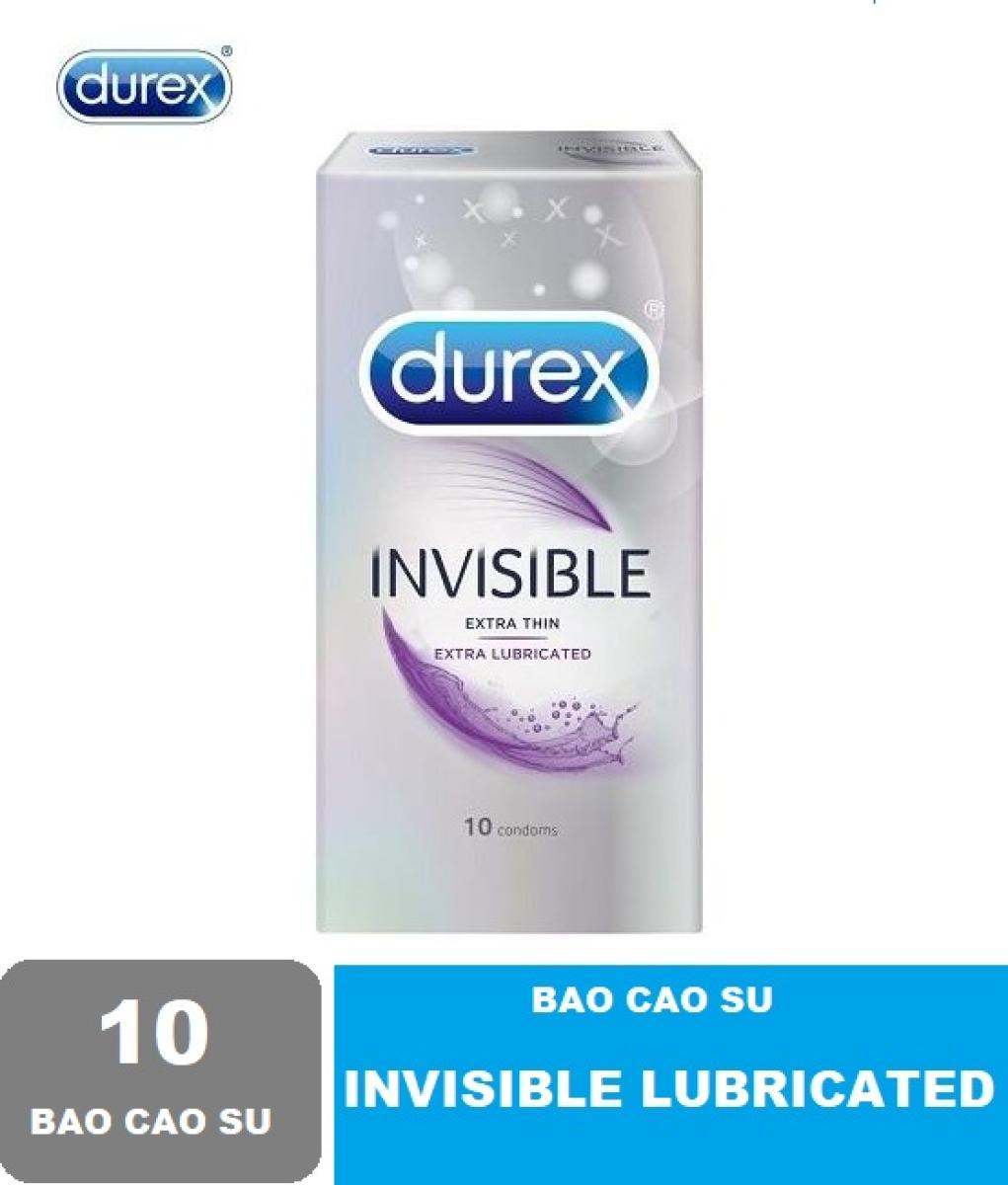Bao cao su Durex Invisible Extra Lubricated siêu mỏng 10 bao