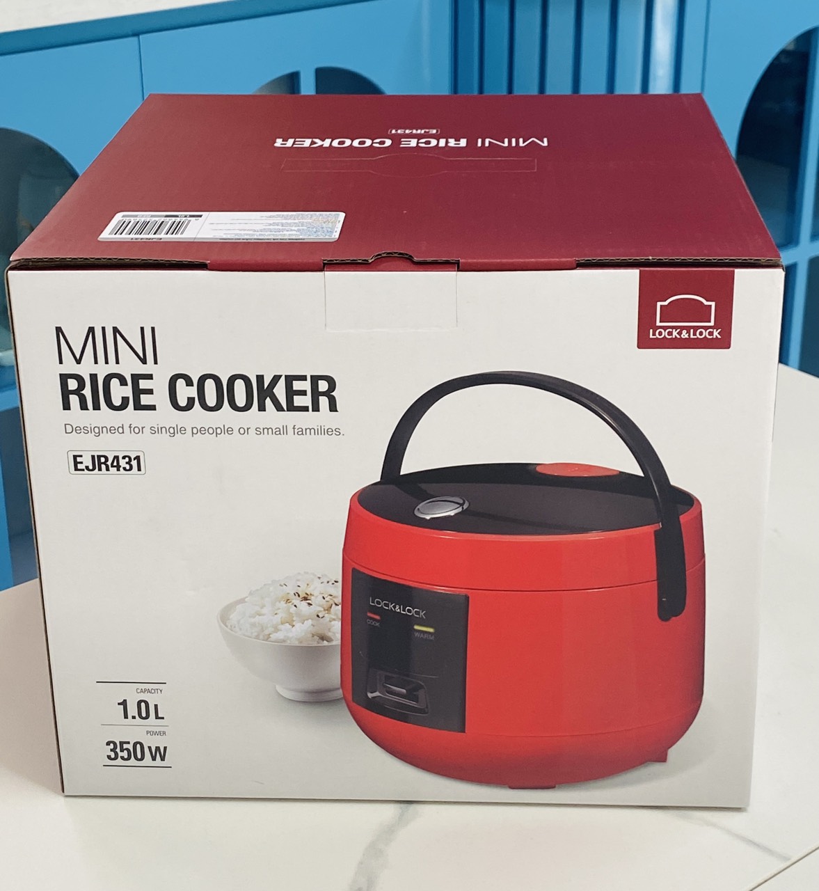 Nồi Cơm Điện Mini Dung Tích 1 lít Màu Đỏ Lock&Lock EJR431 (cam kết hàng chuẩn, y hình)