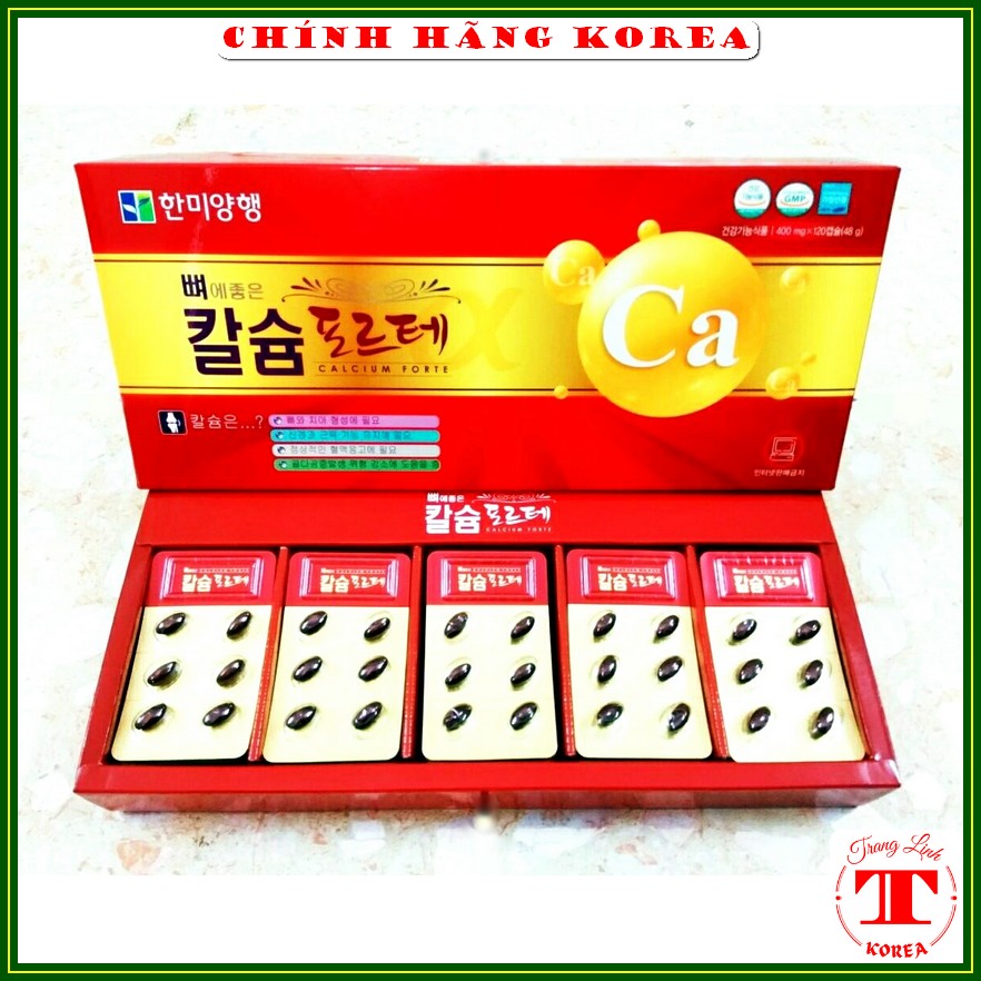 Viên Canxi hàn quốc chính hãng, hộp đỏ 120 viên - Phòng loãng xương, giúp cơ khớp luôn khỏe mạnh - tranglinhkorea