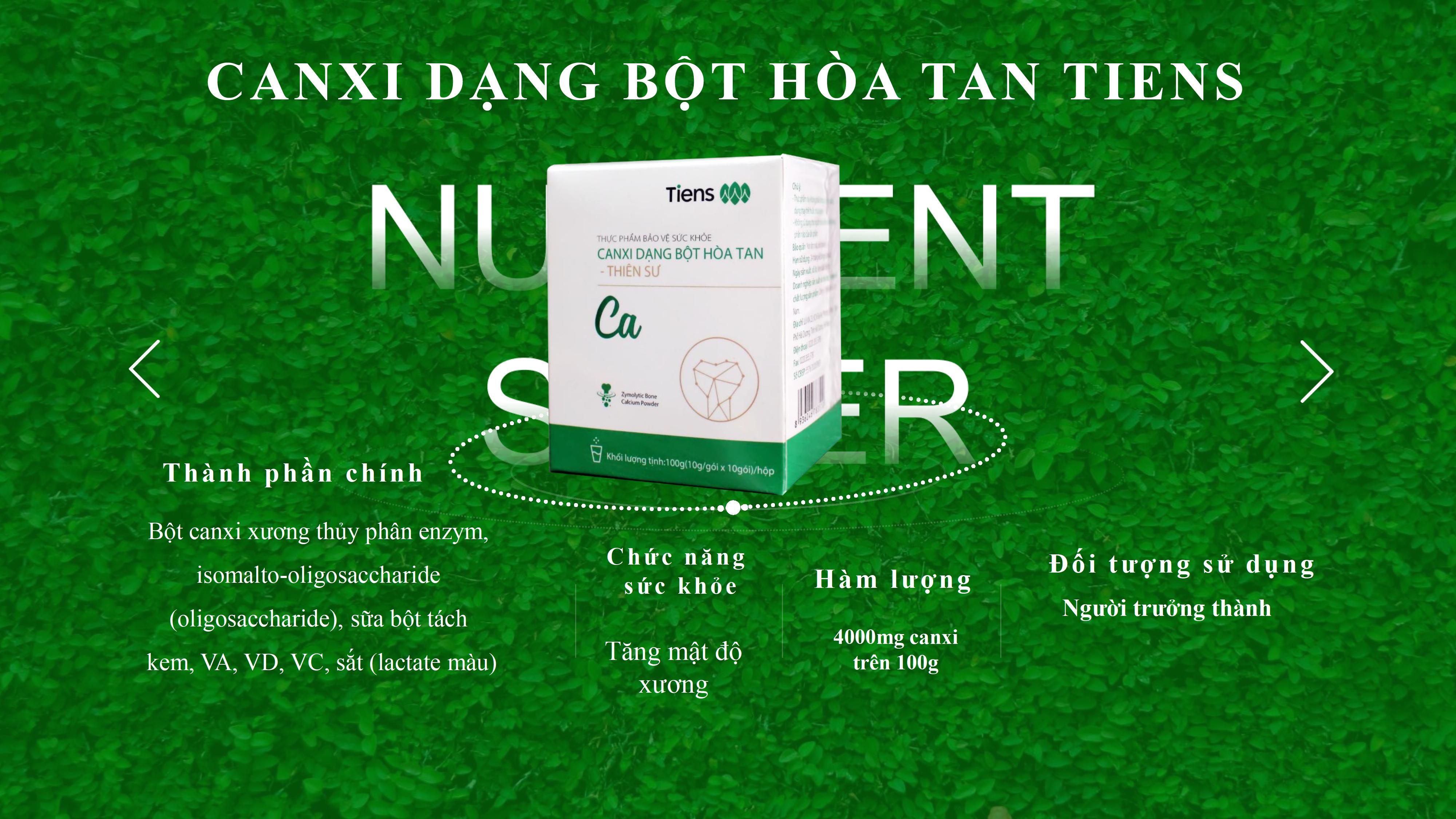 Canxi hữu cơ dạng bột hòa tan dành cho người lớn