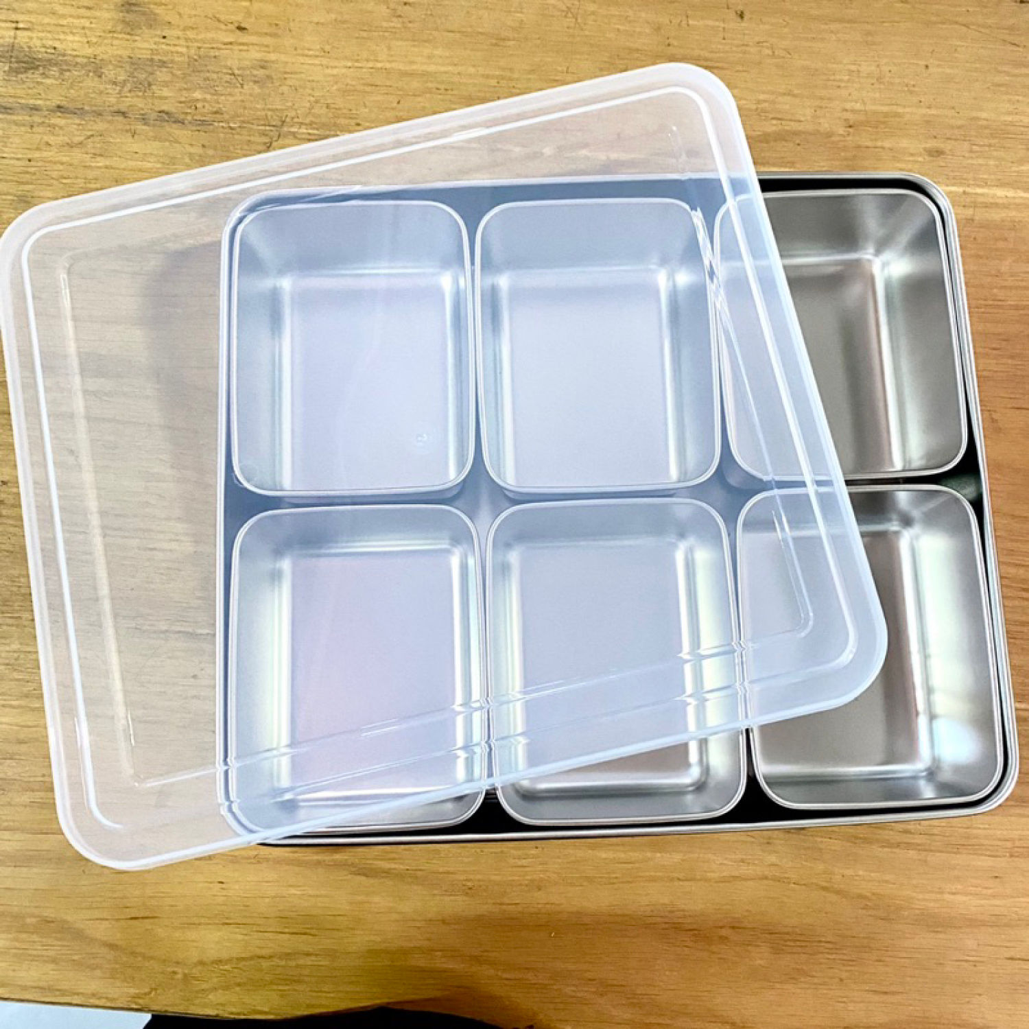 Set Khay Inox 6 Ngăn, 8 Ngăn Đựng Topping