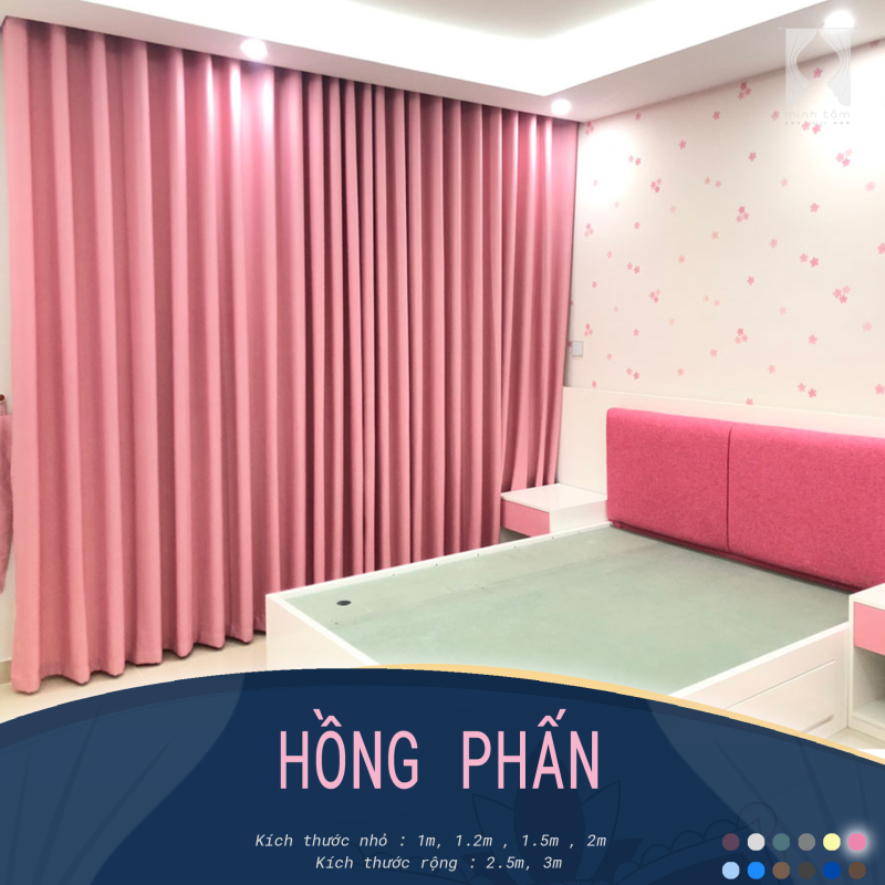 Rèm cửa sổ Minh Tâm cản nắng - màu hồng phấn