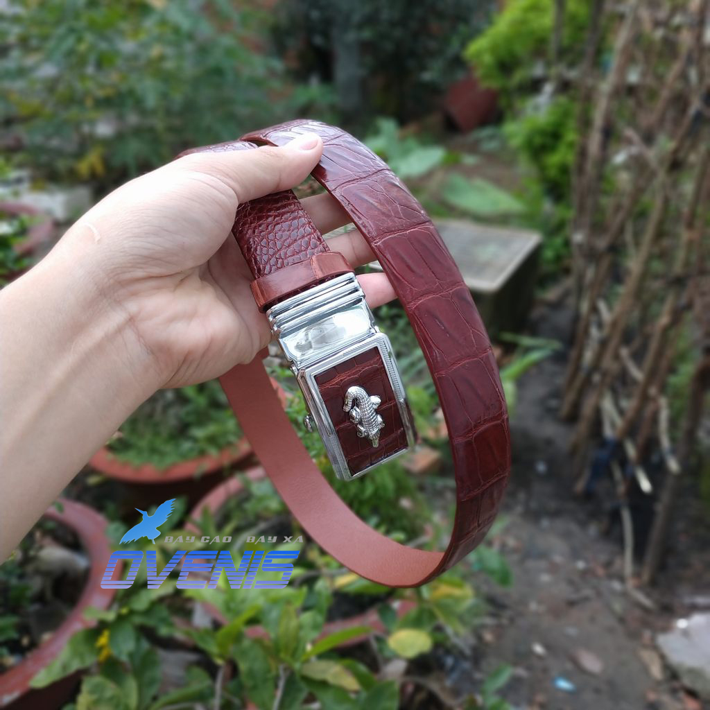 [FREE SHIP] Thắt Lưng Da Cá Sấu [DA HÔNG CÁ SẤU RẤT ĐẸP VÀ MỀM] Kích Thước 3.5 x 120cm Dễ Sử Dụng!