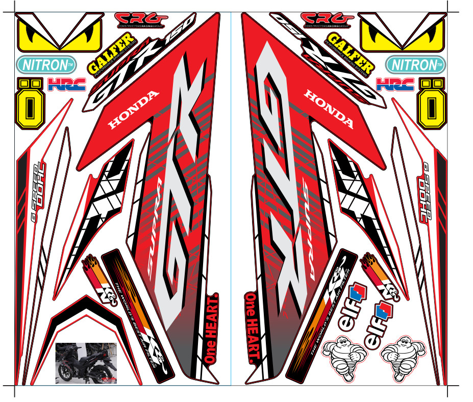 Tem xe winner GTR sọc đỏ đen