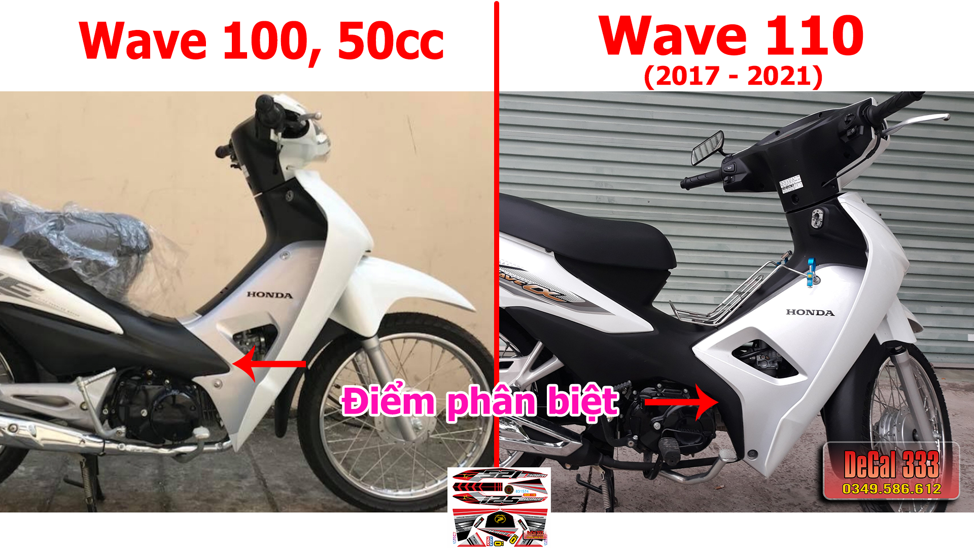Tem Rời WAVE ALPHA 110 - MẪU 125i 831574 (Tem 3 Lớp Chống Phai Màu)