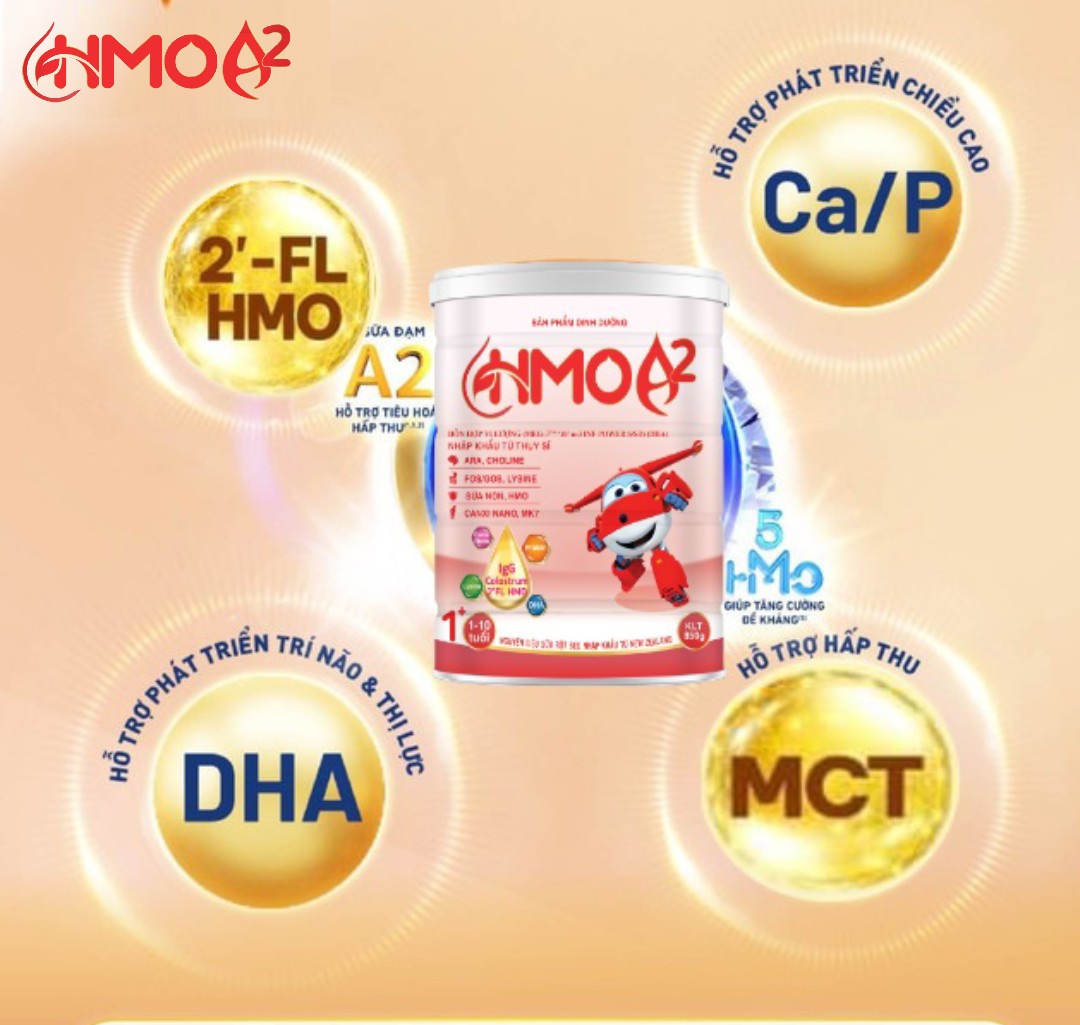 sữa HMO A2 1+ 850g 1-10 tuổi