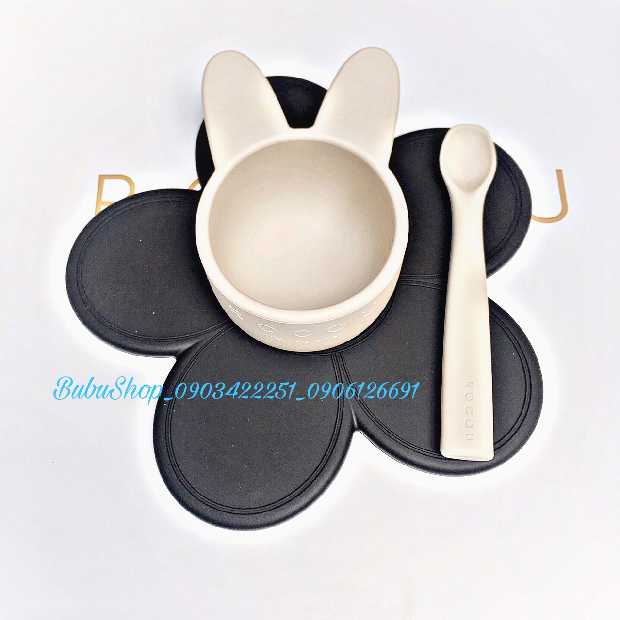 Set bát ăn dặm silicon Rocou Hàn quốc cho bé