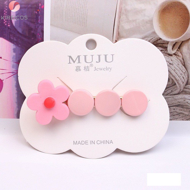 [HCM]Set 5 Dây Cột Tóc Và 1 Kẹp Hoa 5 Cánh Nhiều Màu