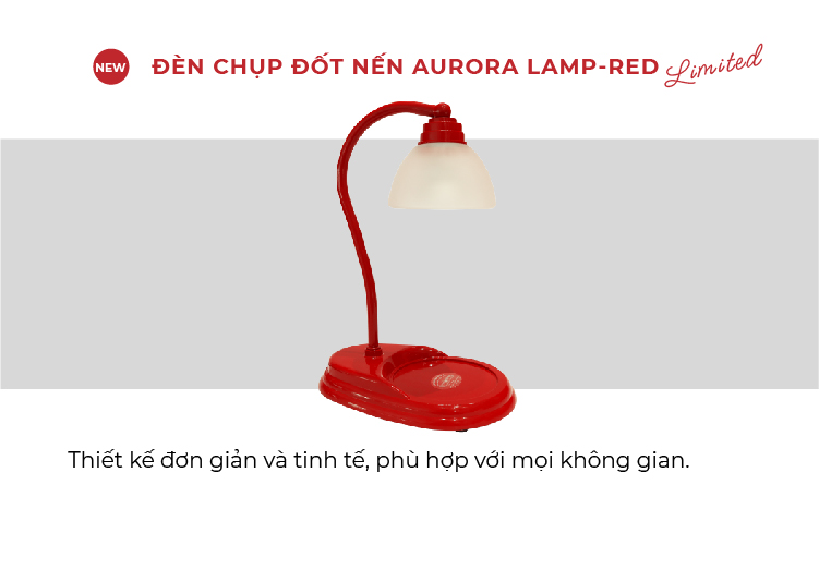 Đèn chụp đốt nến Aurora Yankee Candle - Red (Limited)