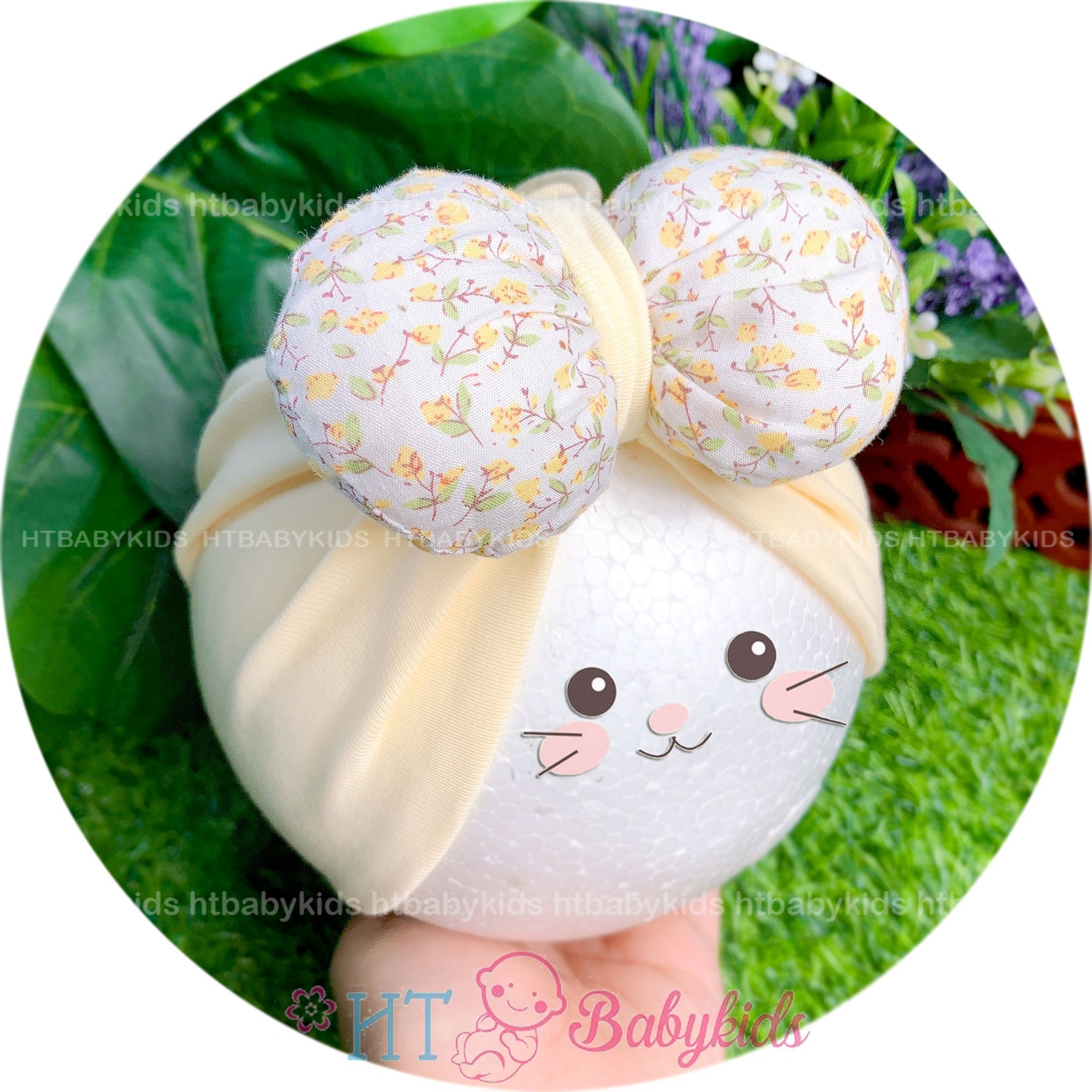 Mũ Turban Cho Bé Gái Nơ Tiểu Thư