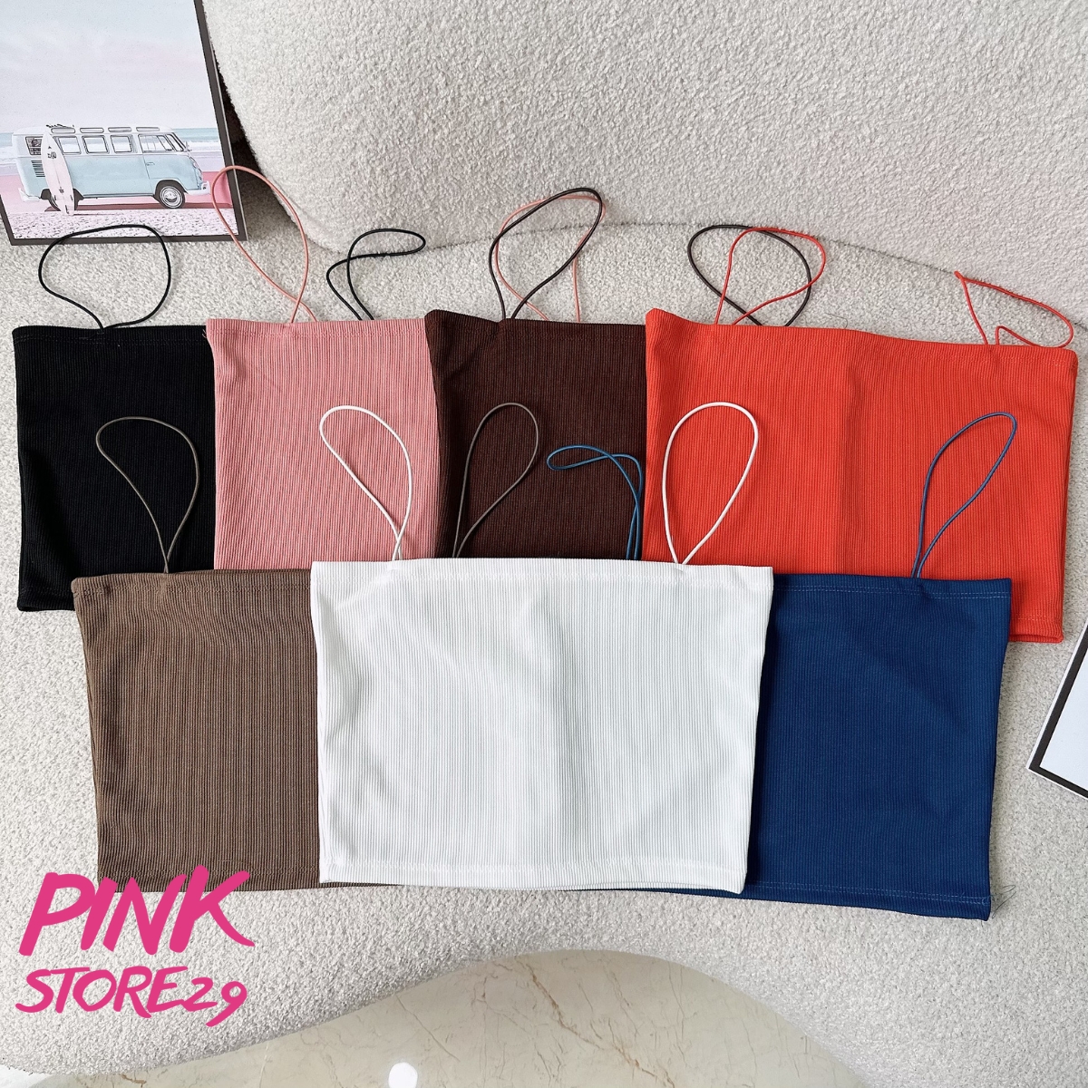 Áo croptop 2 dây sợi bún A5199