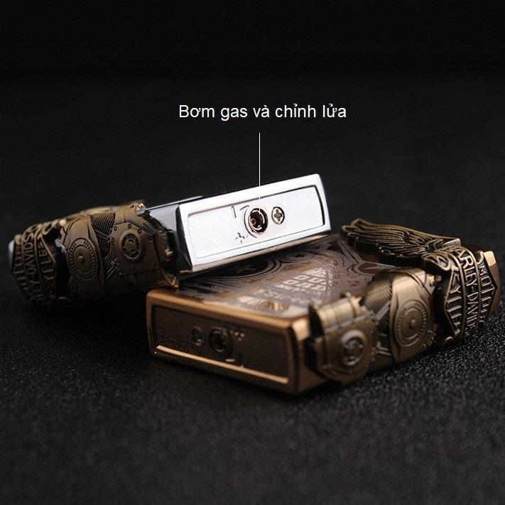 Bật Lửa Gas Đá Hình Nổi Harley Davidson ( Lửa thường )