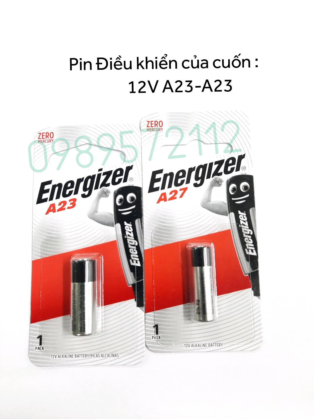 Pin điều khiển cửa cuốn 12V-A27,A23 energizer (hàng chính hãng)