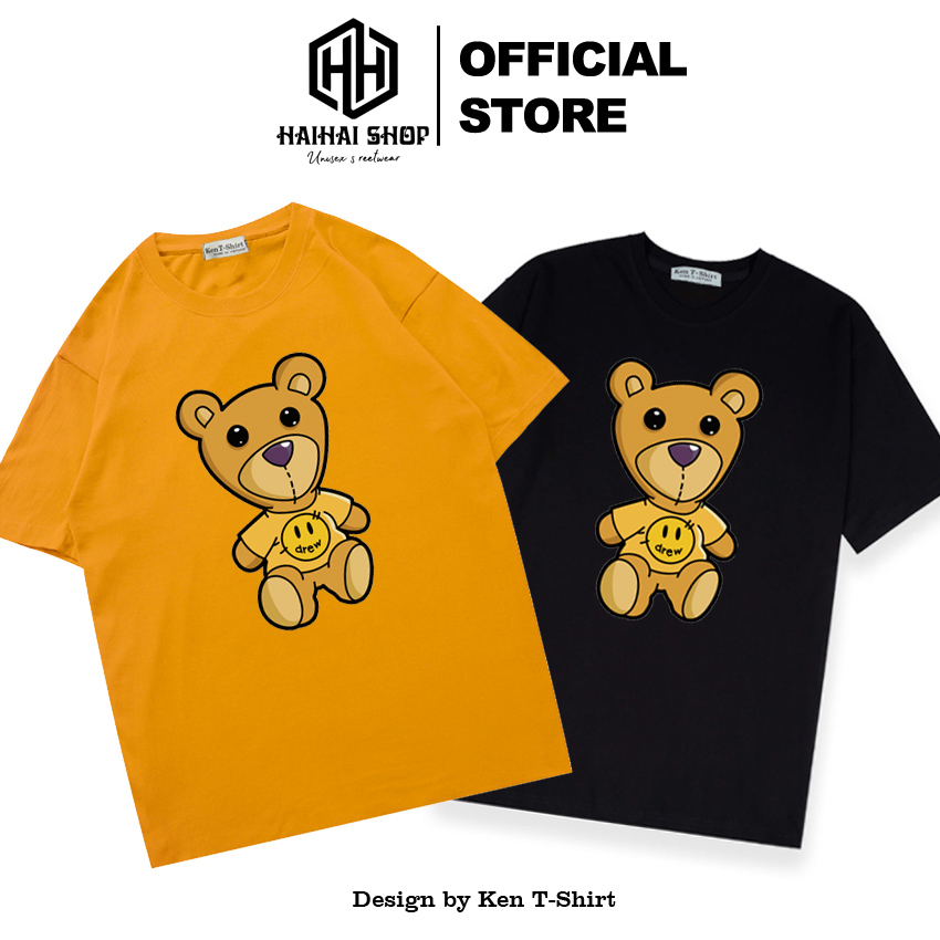 Áo Thun Nam Nữ Gấu Drew, VẢI COTTON 75%, Co Giãn  4 Chiều, chính hãng Ken T-Shirt.