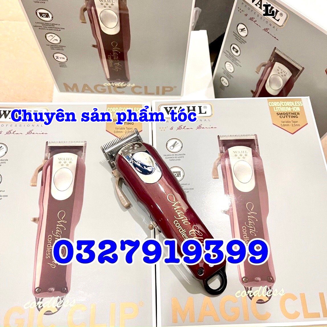 Tông đơ cắt tóc Magic Clip - lưỡi kép, lưỡi dưới kim loại titanium, lưỡi trên thép không gỉ, pin 2200mAh, bộ cữ gá thép, thiết kế chắc chắn, công suất 10W, bảo hành 3 tháng