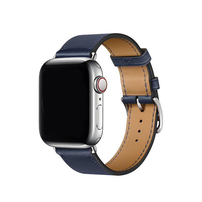 Hermès Leather Navy Swift Leather Single Tour