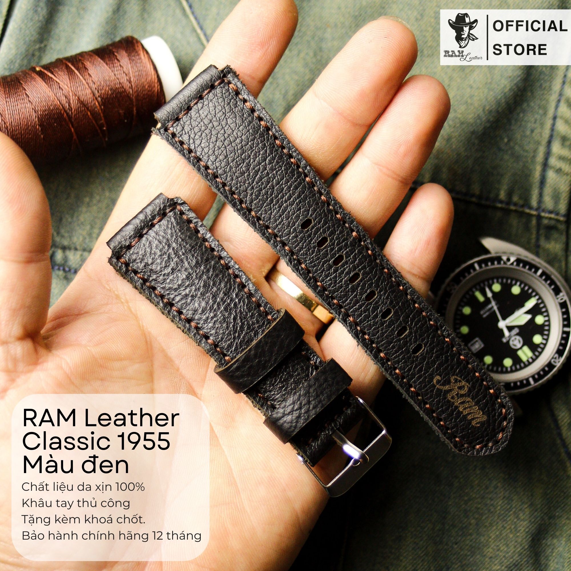WATCH STRAPS DOUBLE COW LEATHER REAL