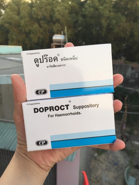 2 Hộp viên đặt trĩ nội Doproct Thái Lan - Hộp 10v nhập khẩu