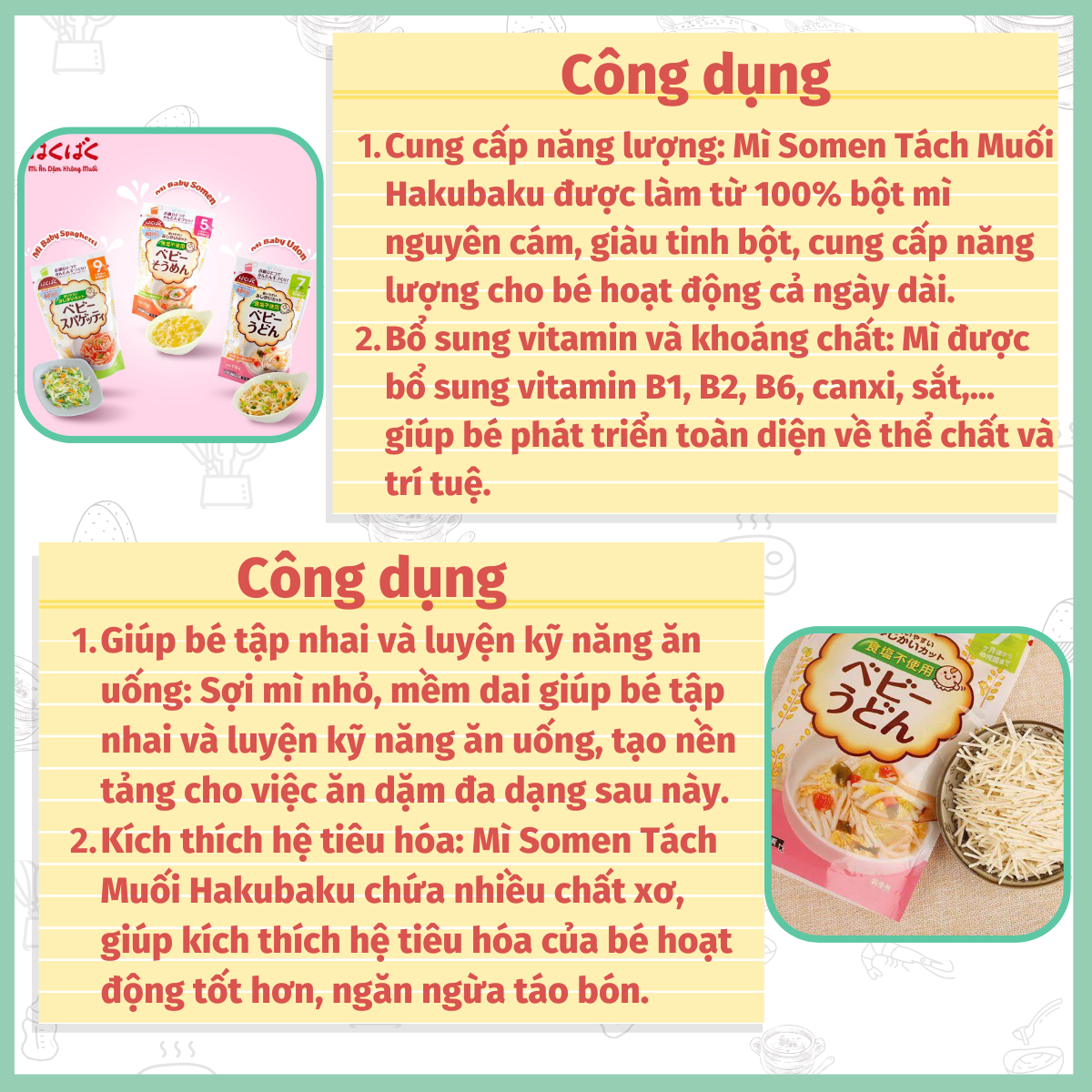 Mì somen Hakubakku cho bé từ 5 tháng Nhật Bản