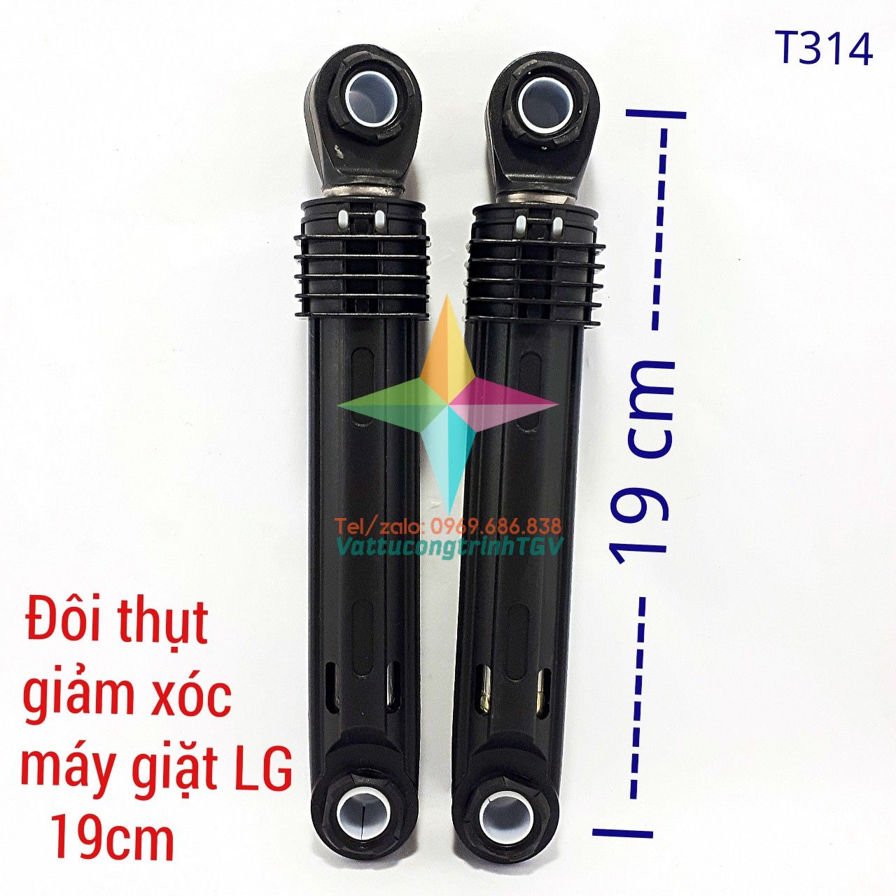 Bộ 2 chân thụt lồng máy giặt cỡ 19cm