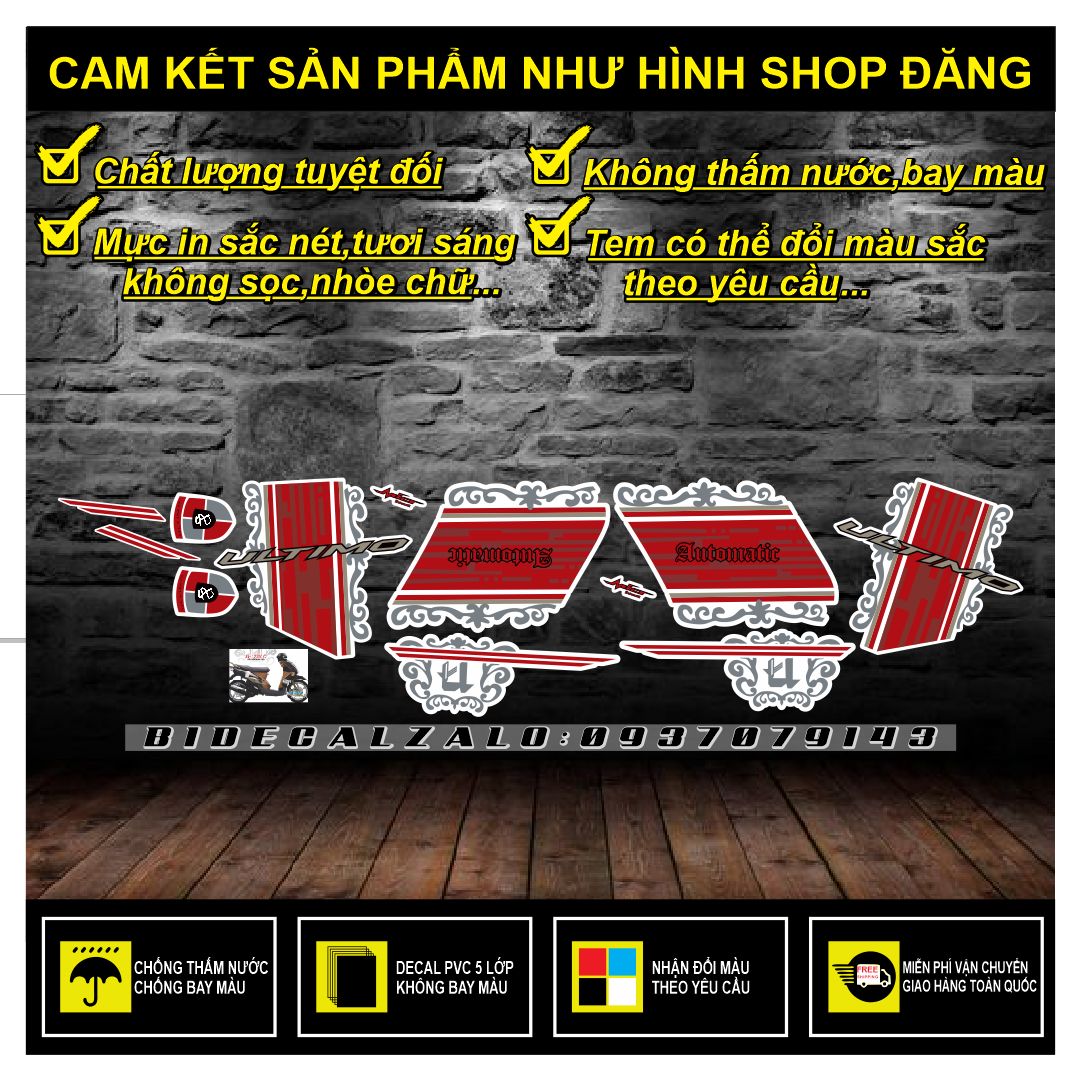 TEM RỜI MIO ULTIMO 2009 MẪU ZIN DÁN XE TRẮNG