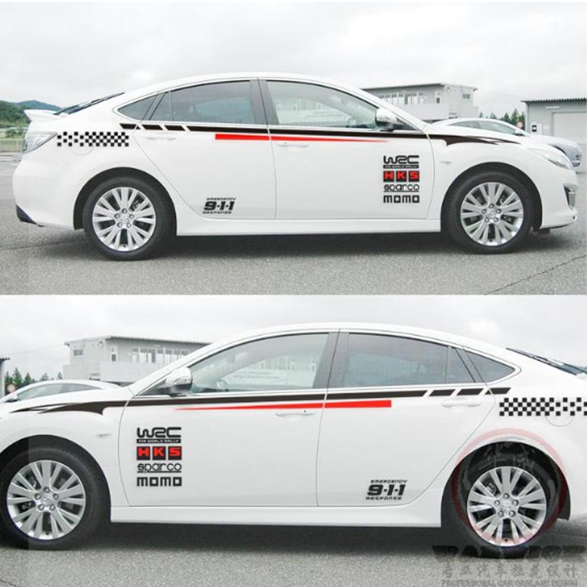Bộ tem dán sườn xe D-127 ( Đen + Đỏ )