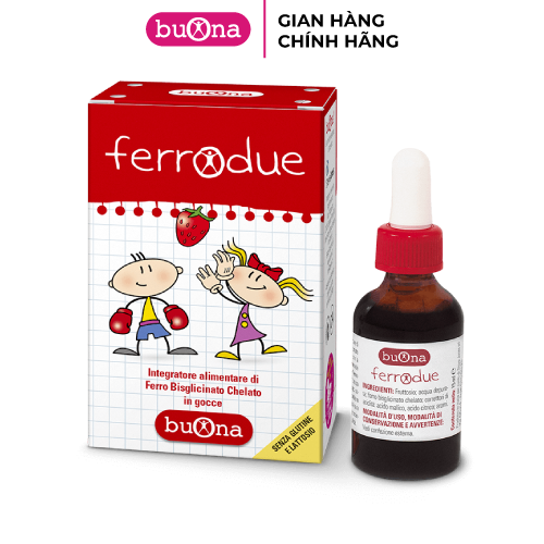 Buona Ferrodue - Sắt hữu cơ dạng nhỏ giọt Ferrodue, bổ sung sắt cho trẻ - Lọ 15ml