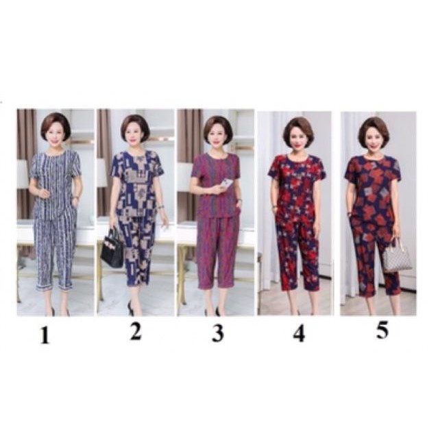 Bộ mặc nhà thun lạnh trung niên cực mát