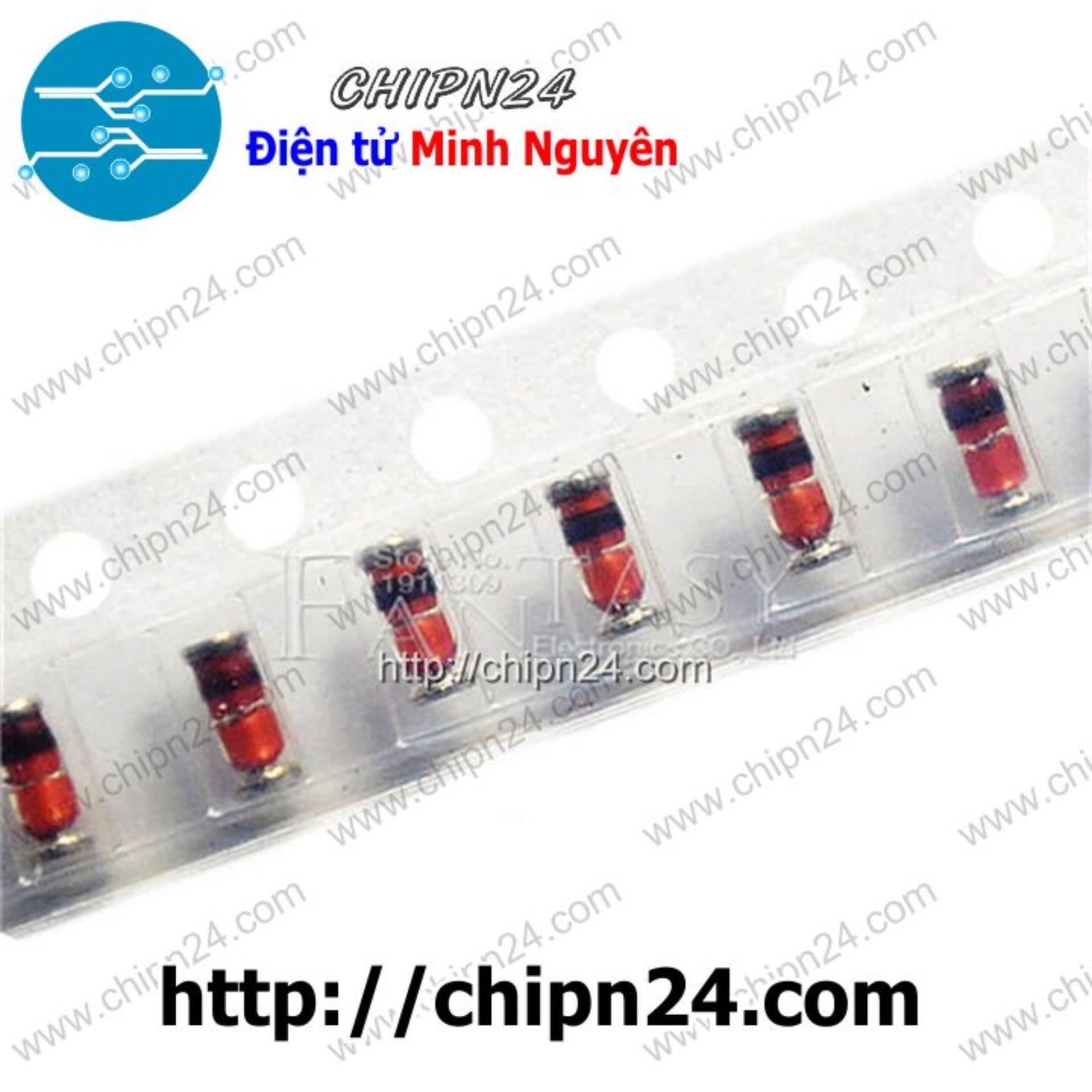 [25 con] (KX) Diode Dán 1N4148 [LL34] SOD80 450mA 100V (SMD Dán) (LL34 1N4148 SMD) [Diode xung]