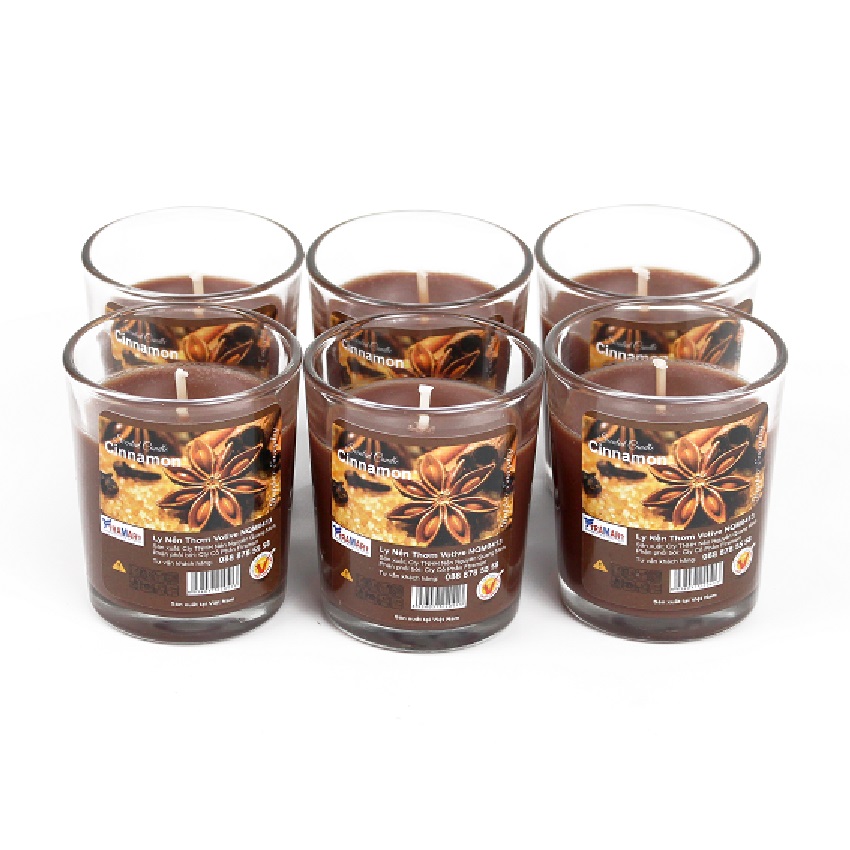 Hộp 6 ly nến thơm votives hương Mocha latte Miss Candle FtraMart FTM-NQM0413 (Nâu đậm)