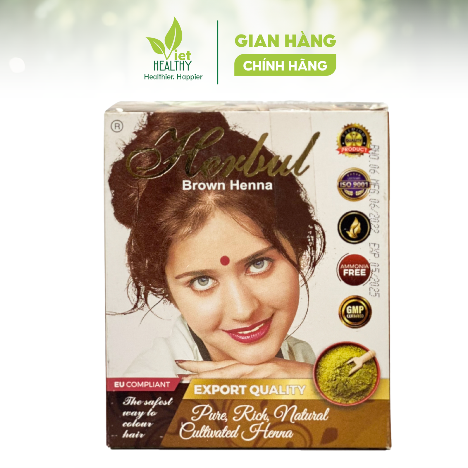 Bột nhuộm tóc thảo dược Henna - Nâu sáng 60g