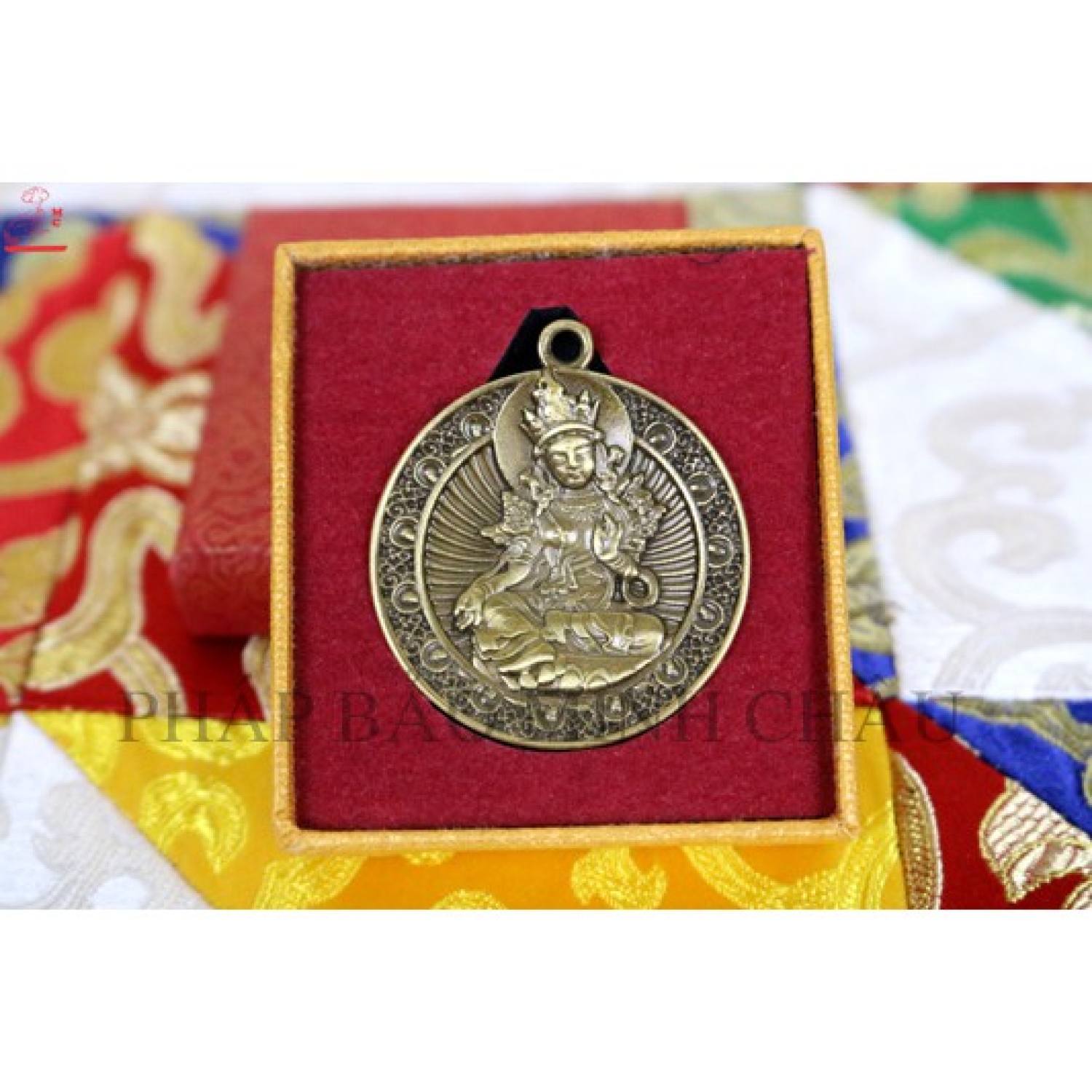 [pbmc] mặt đeo đồng 3.5cm (tara xanh - liên hoa sanh - hoàng thần tài)