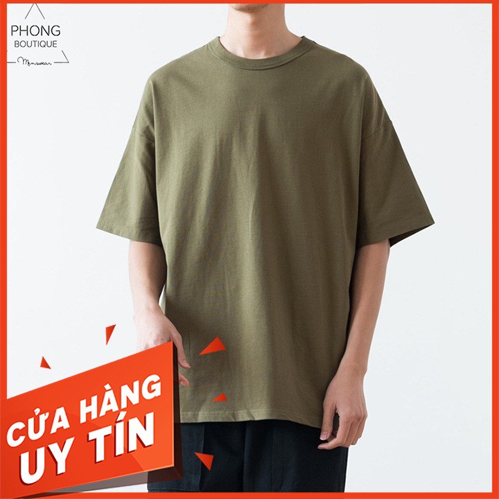 Áo Thun Tay Lỡ Cotton Trơn [ Áo Thun Tay Lỡ Unisex Nam Nữ Mặc Được].